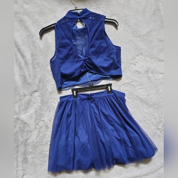 Blue Two-Piece Formal Dress - Picture 2 of 8